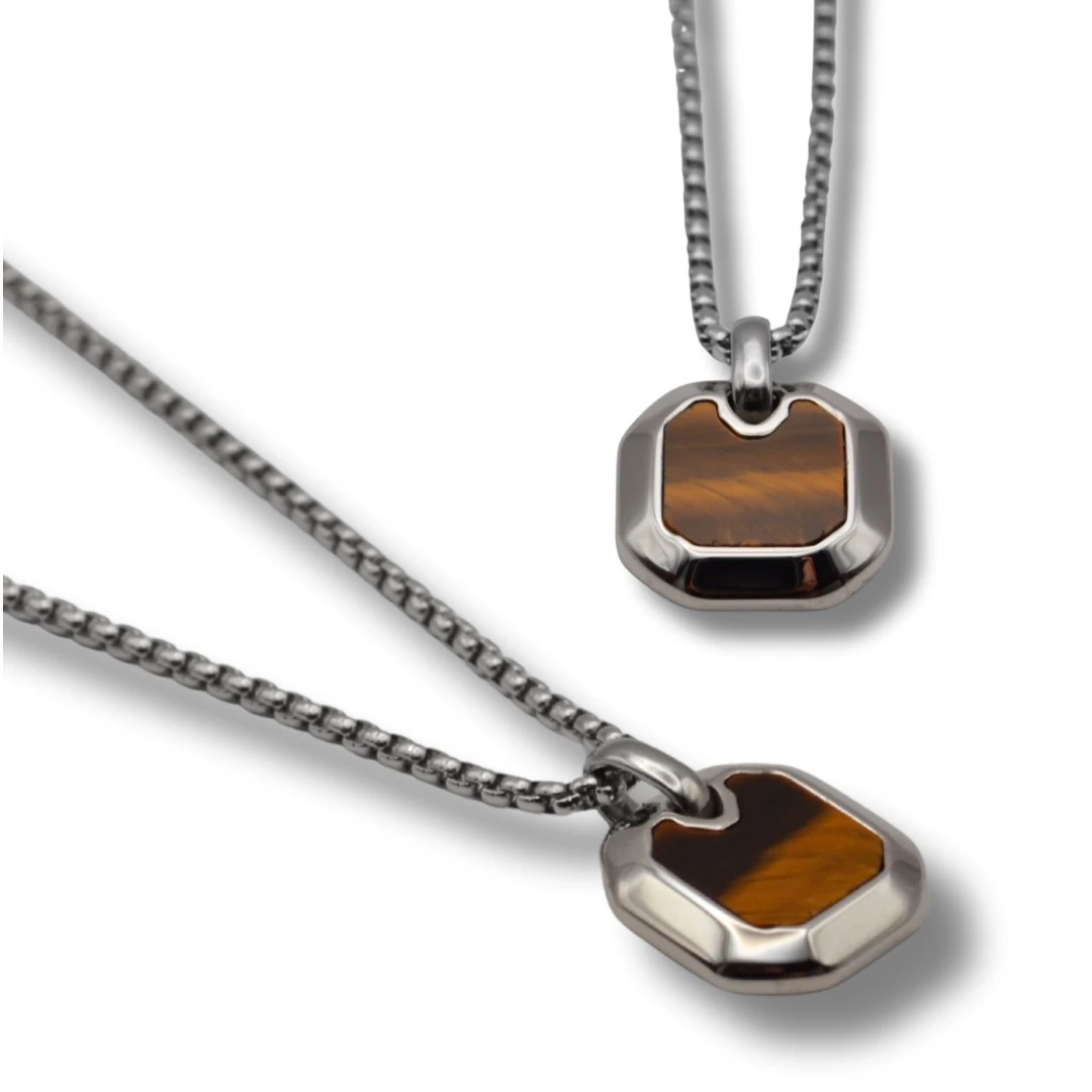 Aethra-Kaplan Gözü Taşlı Çelik Kolye