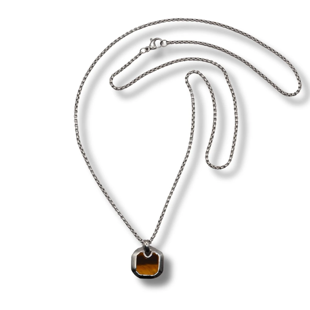 Aethra-Kaplan Gözü Taşlı Çelik Kolye