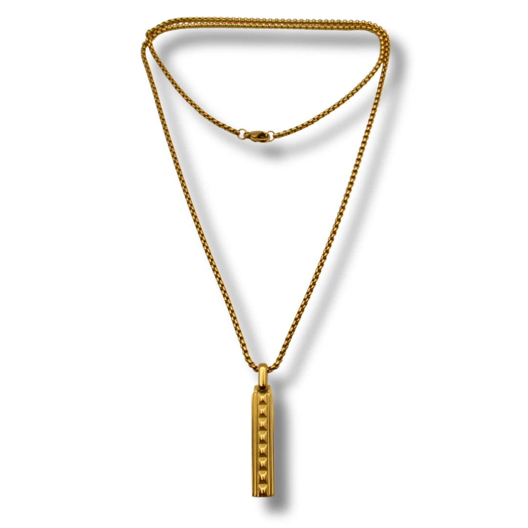Umbra-18K Altın Kaplama, Çelik, Geometrik Çubuk Kolye