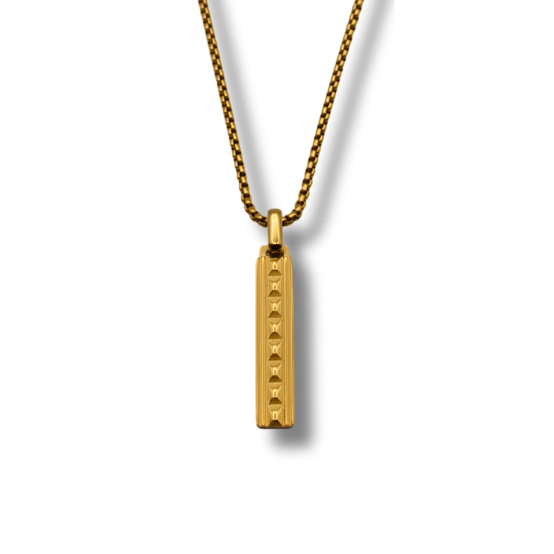 Umbra-18K Altın Kaplama, Çelik, Geometrik Çubuk Kolye