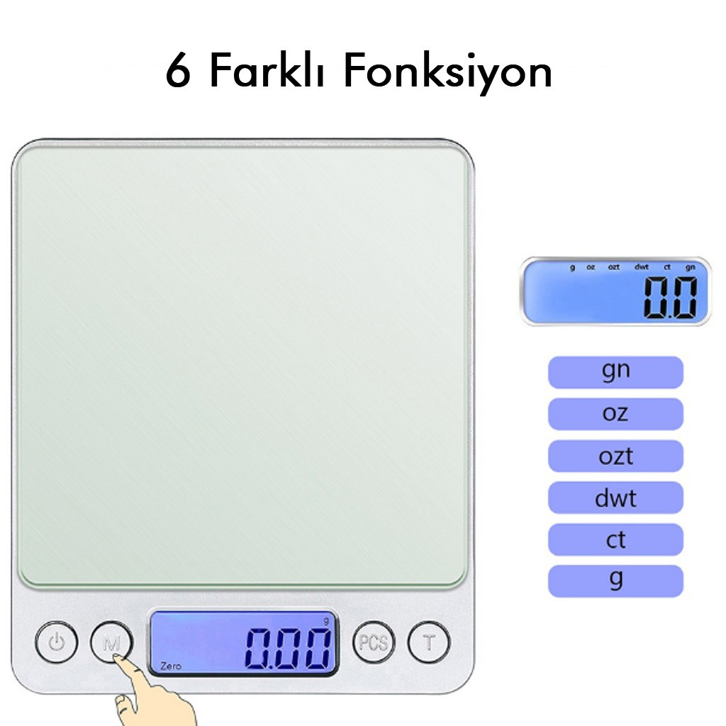 Dijital Mutfak Hassas Tartı 2 Kğ