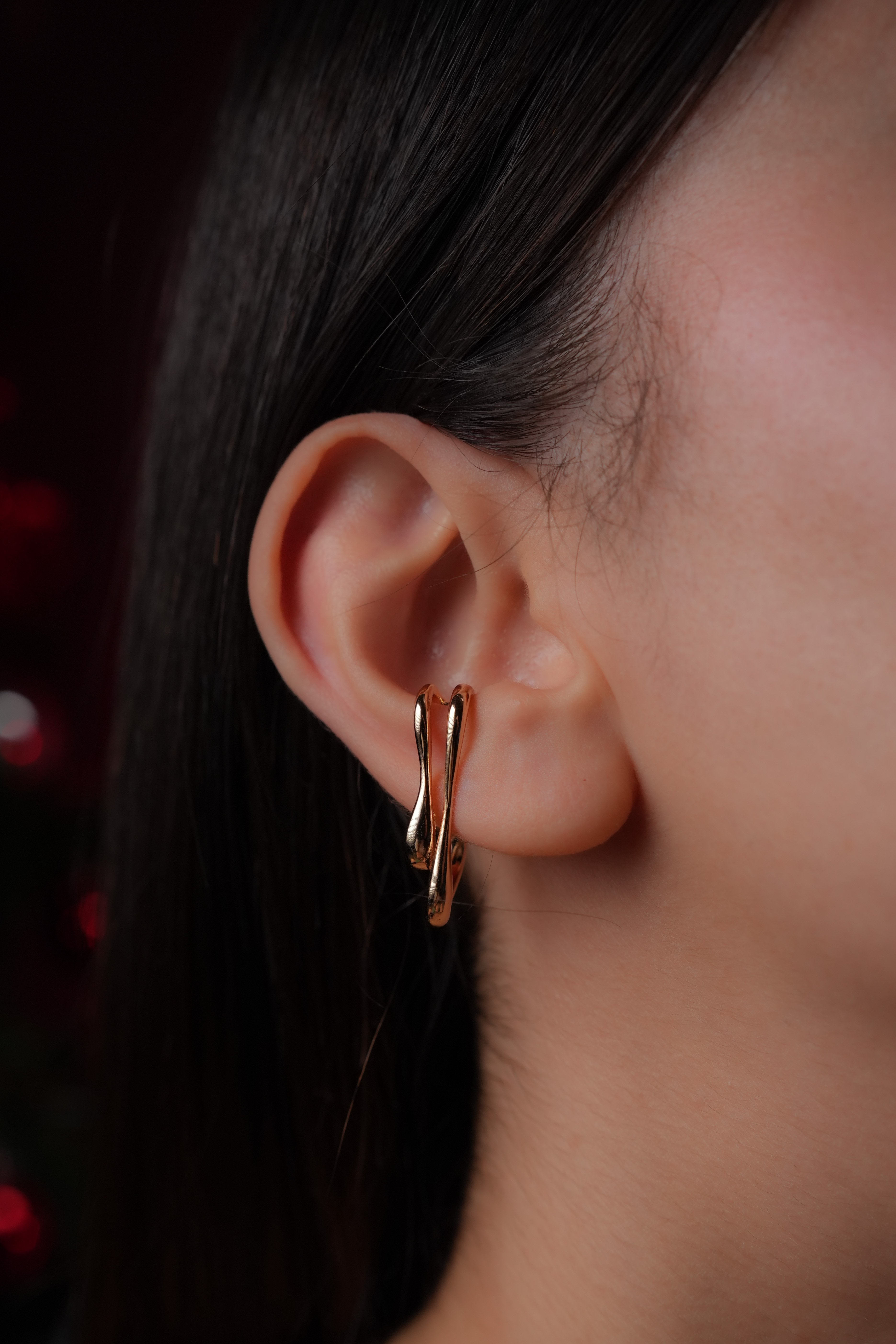 Altın Kaplama Doğal Şekilli Ear Cuff (Tekli)