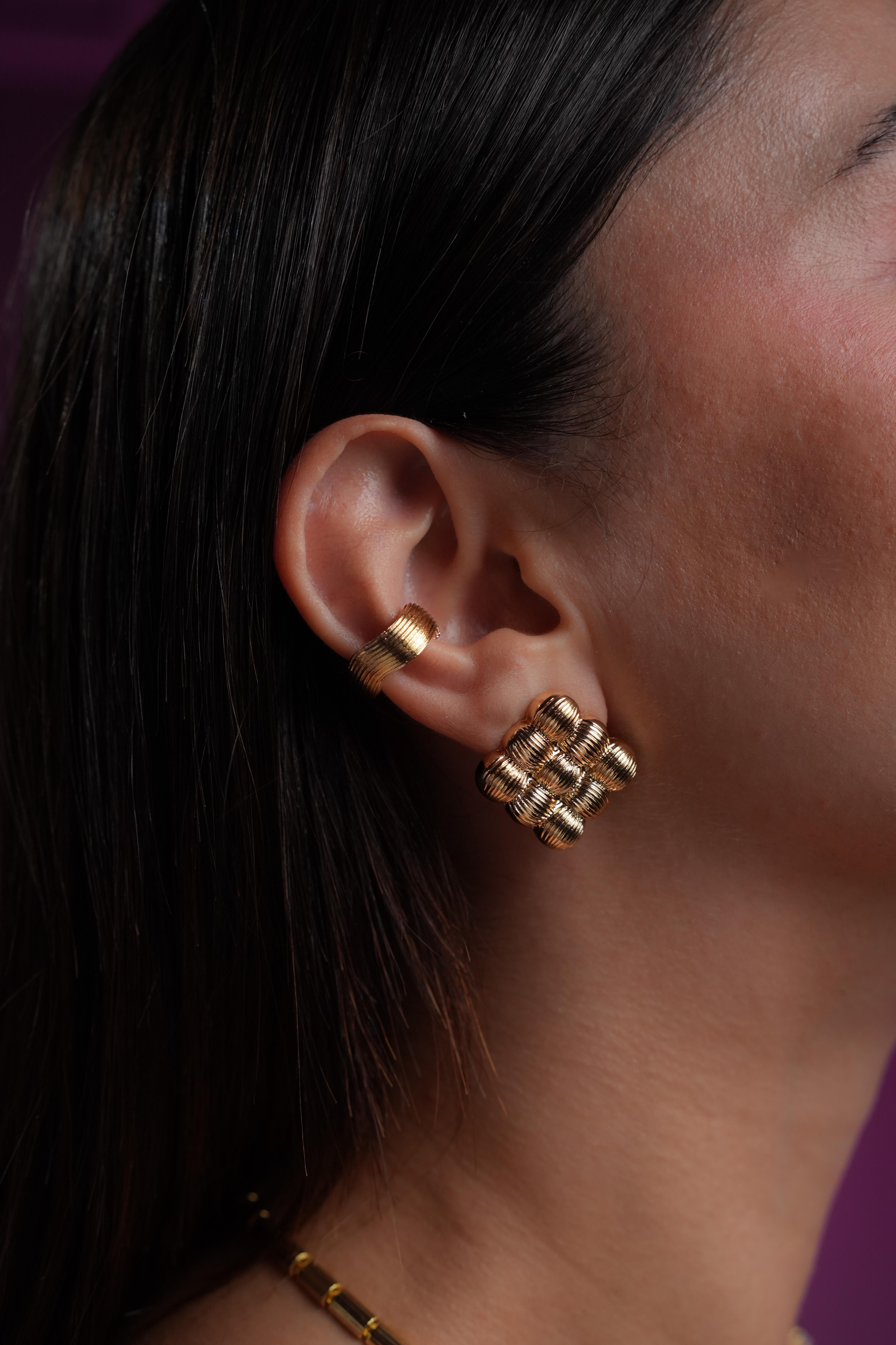 Altın Kaplama Dalgalı Ear Cuff (Tekli)