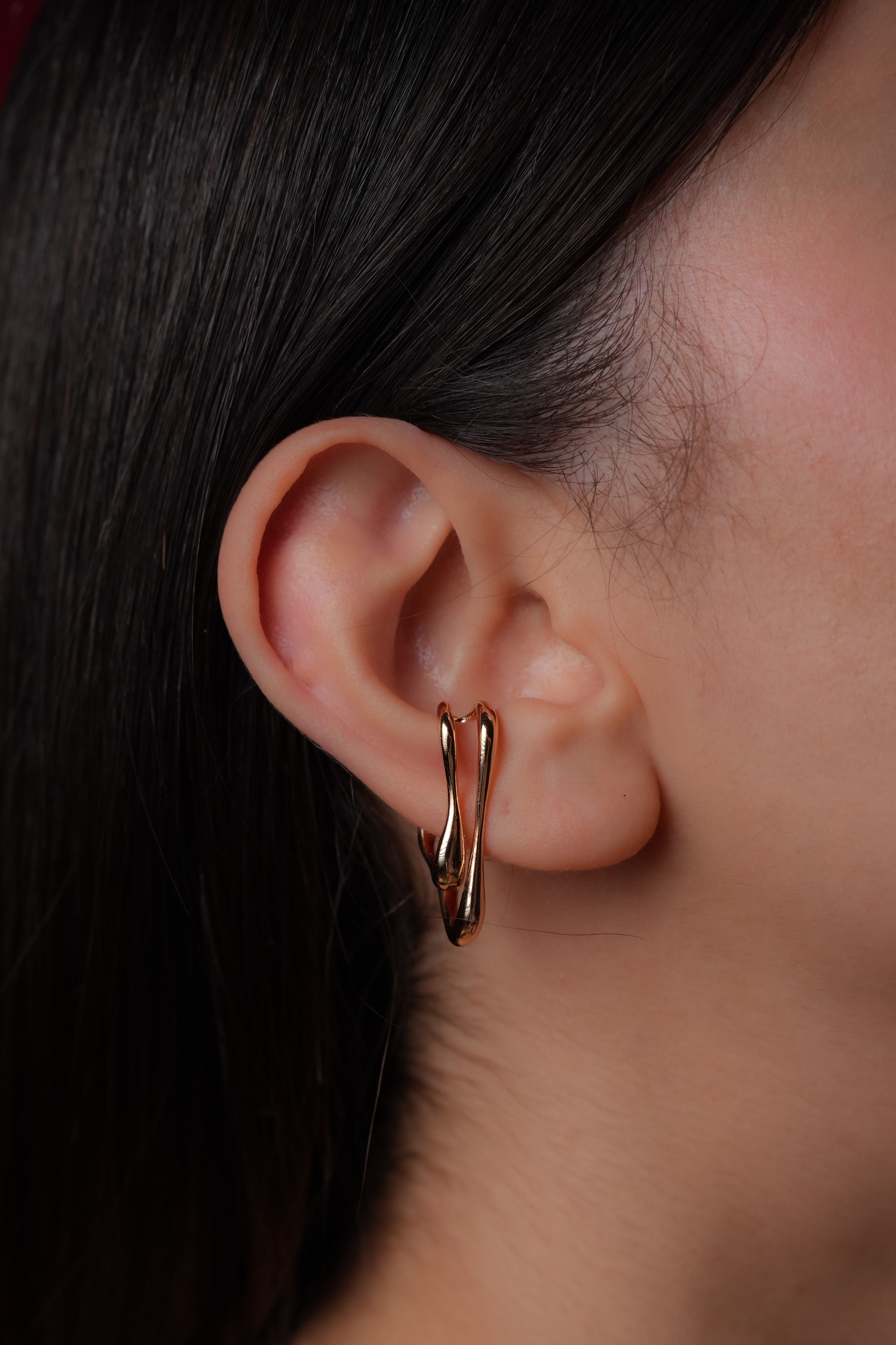 Altın Kaplama Doğal Şekilli Ear Cuff (Tekli)