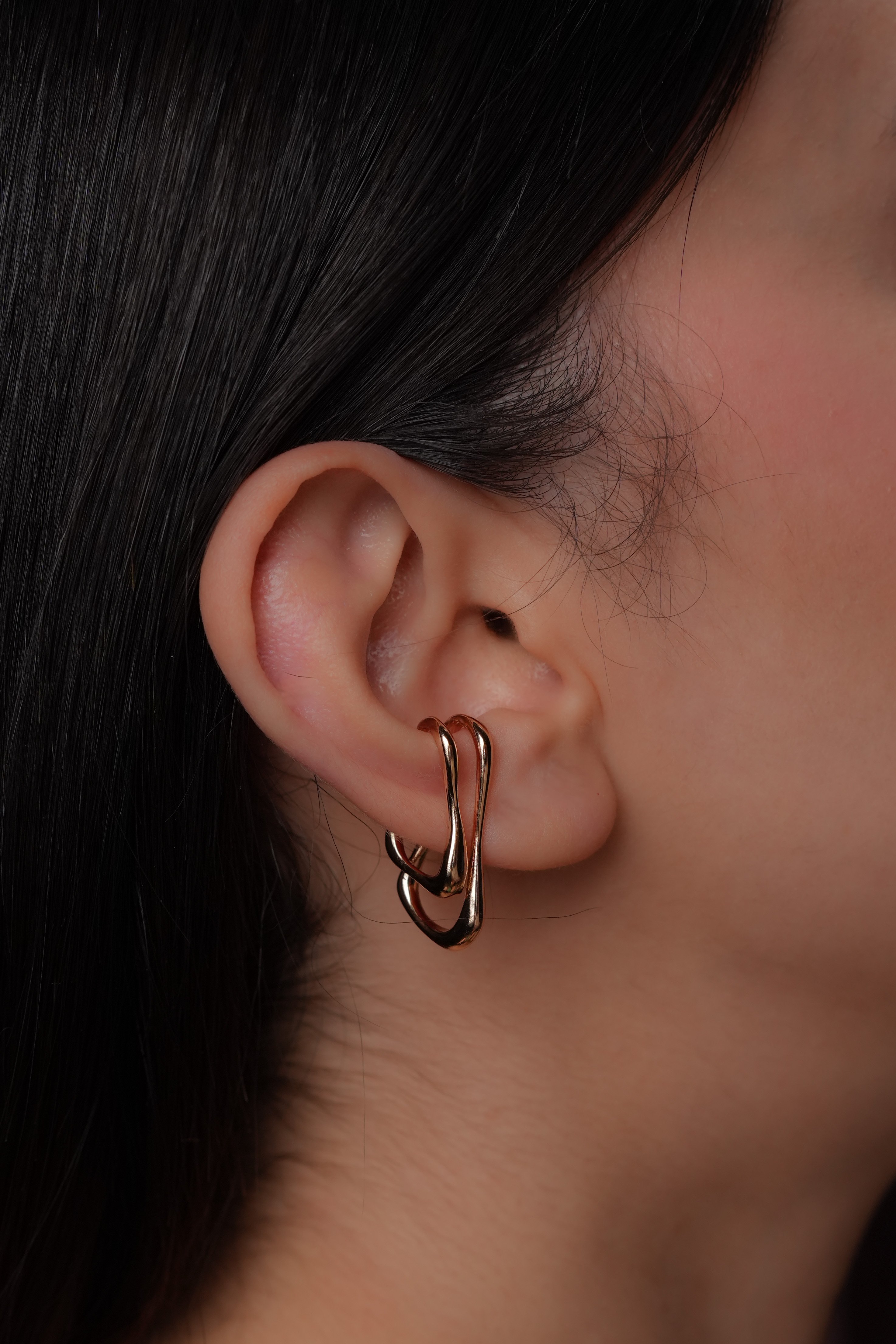 Altın Kaplama Doğal Şekilli Ear Cuff (Tekli)