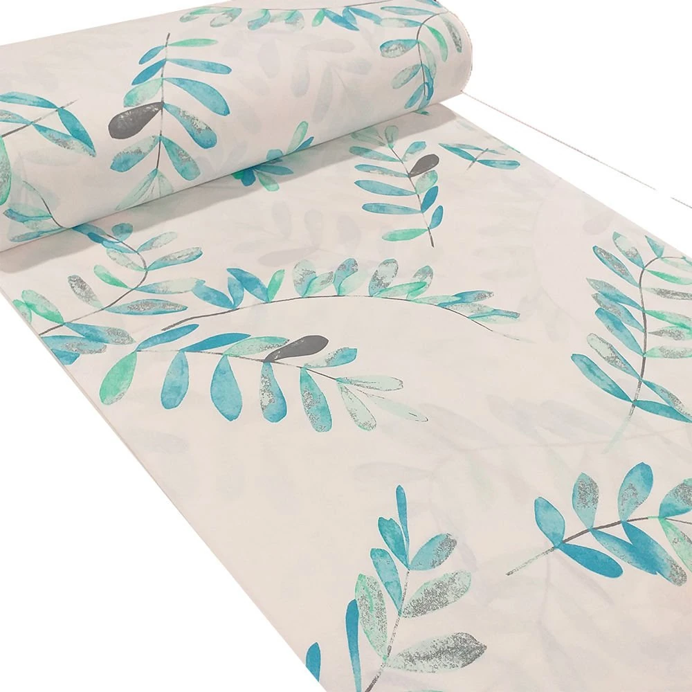 Yaprak Desenli Poplin Kumaş