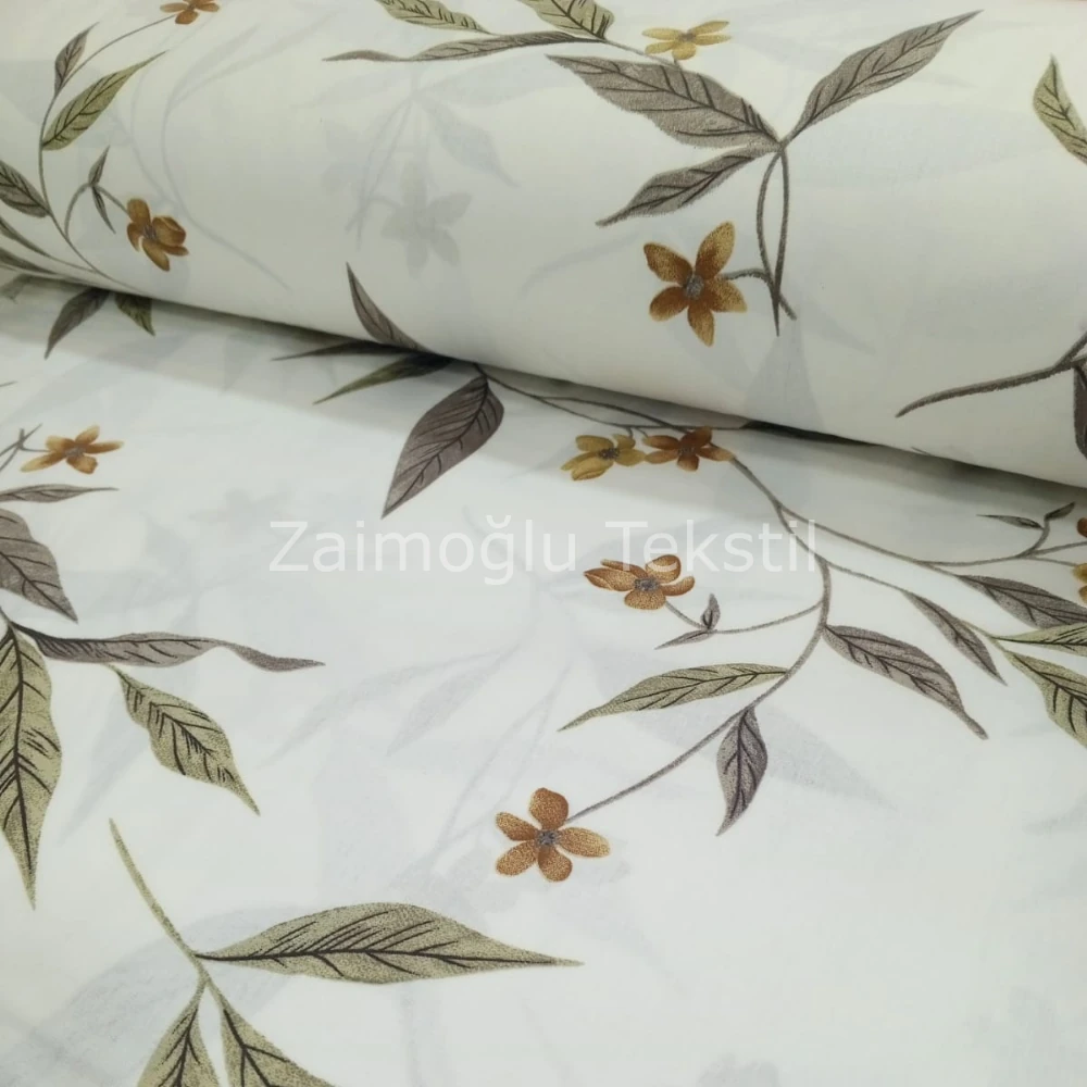 Çiçek Desen Poplin Kumaş