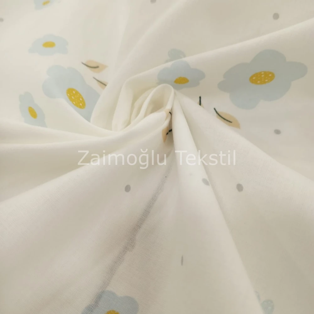 Tatlı Gelincik Desen Poplin Kumaş