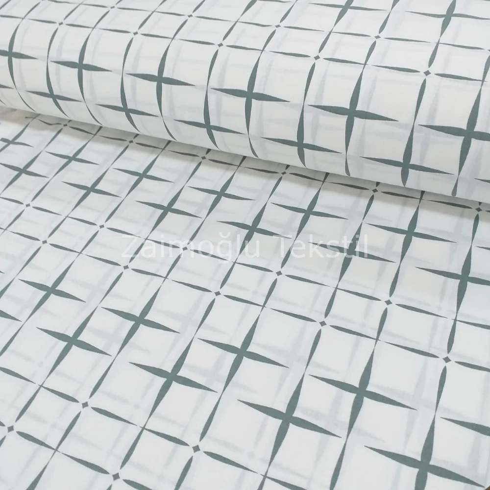 Ekose Desen Poplin Kumaş