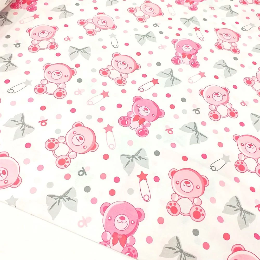 Ayıcık  Desenli Poplin Kumaş