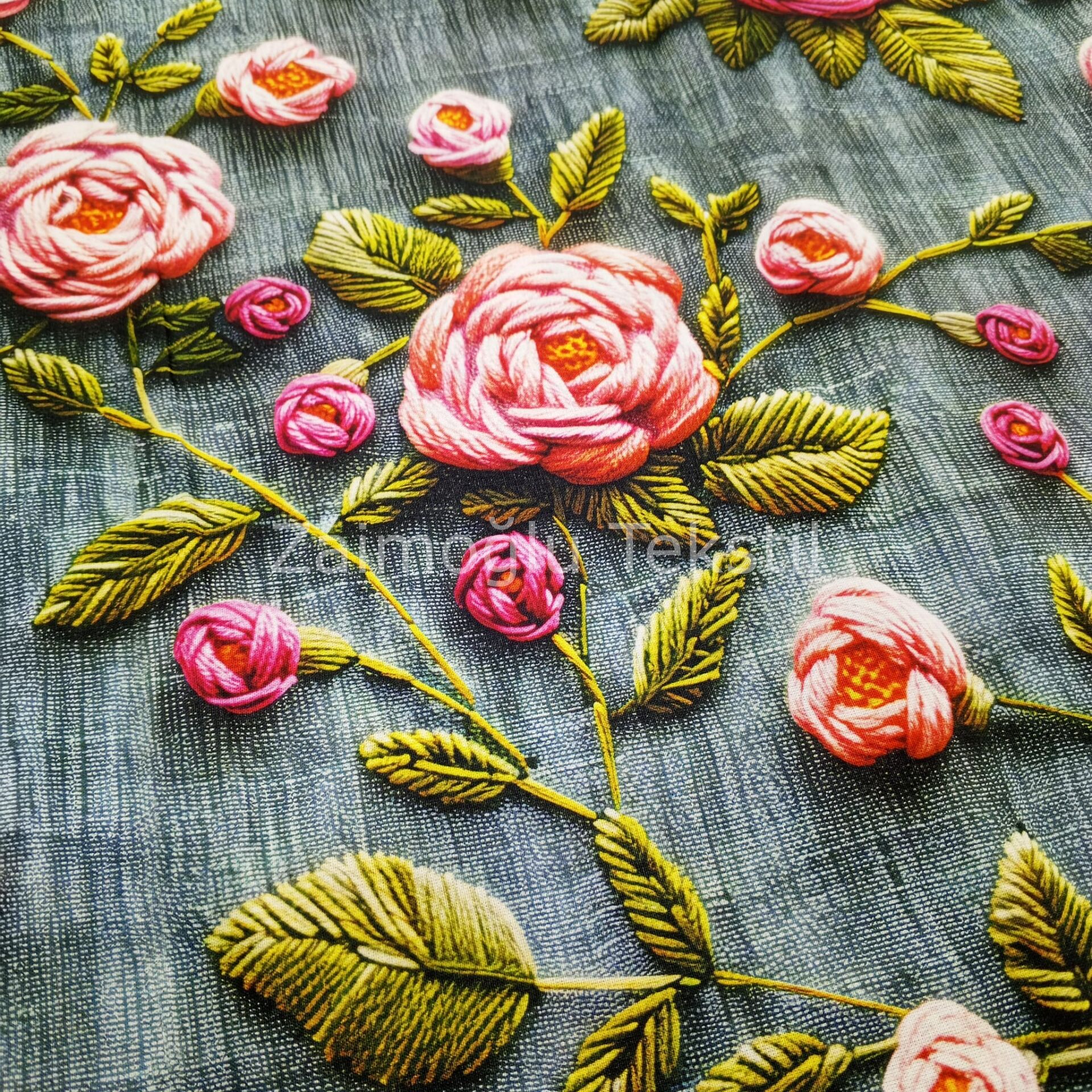 Dijital 3D Reaktif Poplin Kumaş