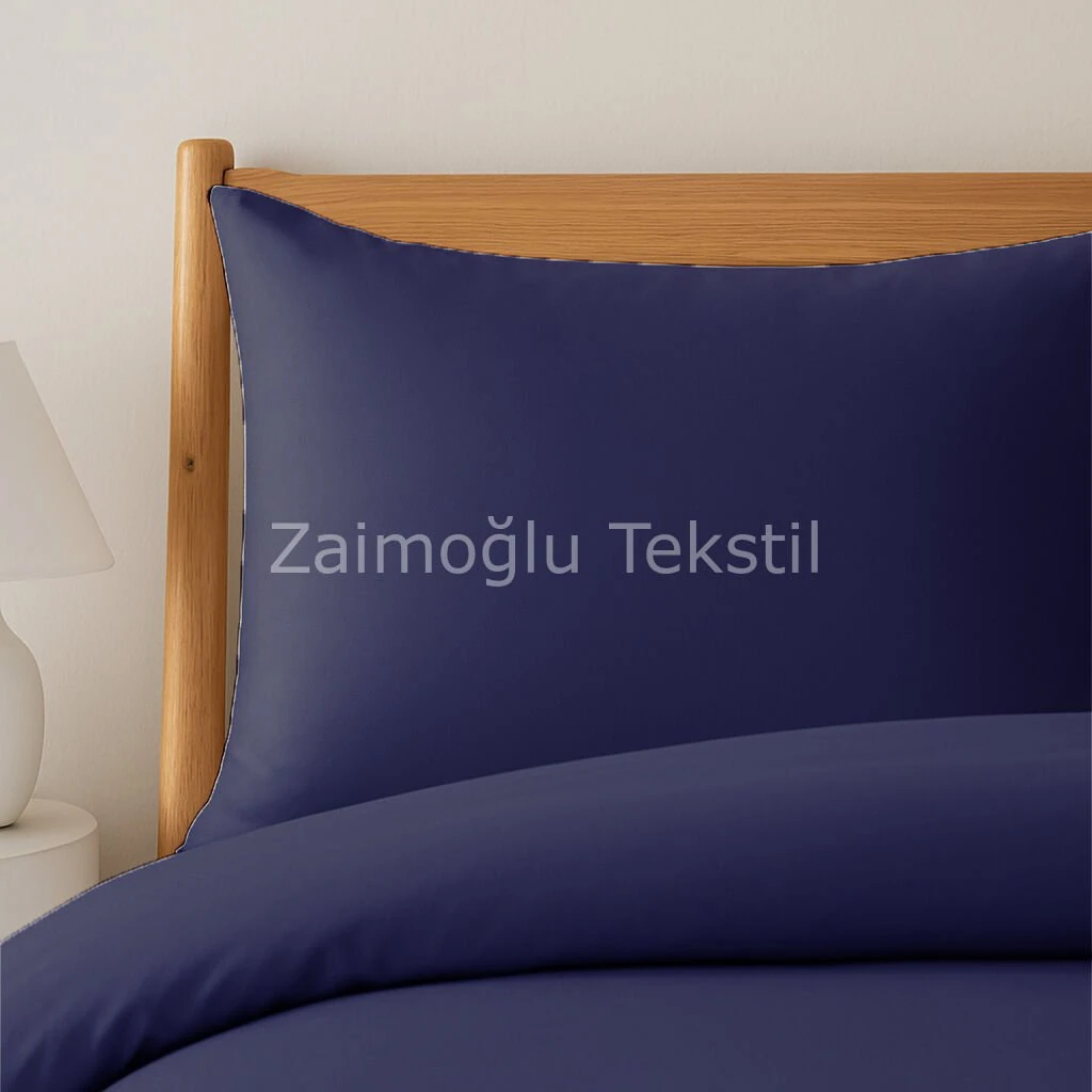 Pamuk Saten Nevresim Seti - Lacivert
