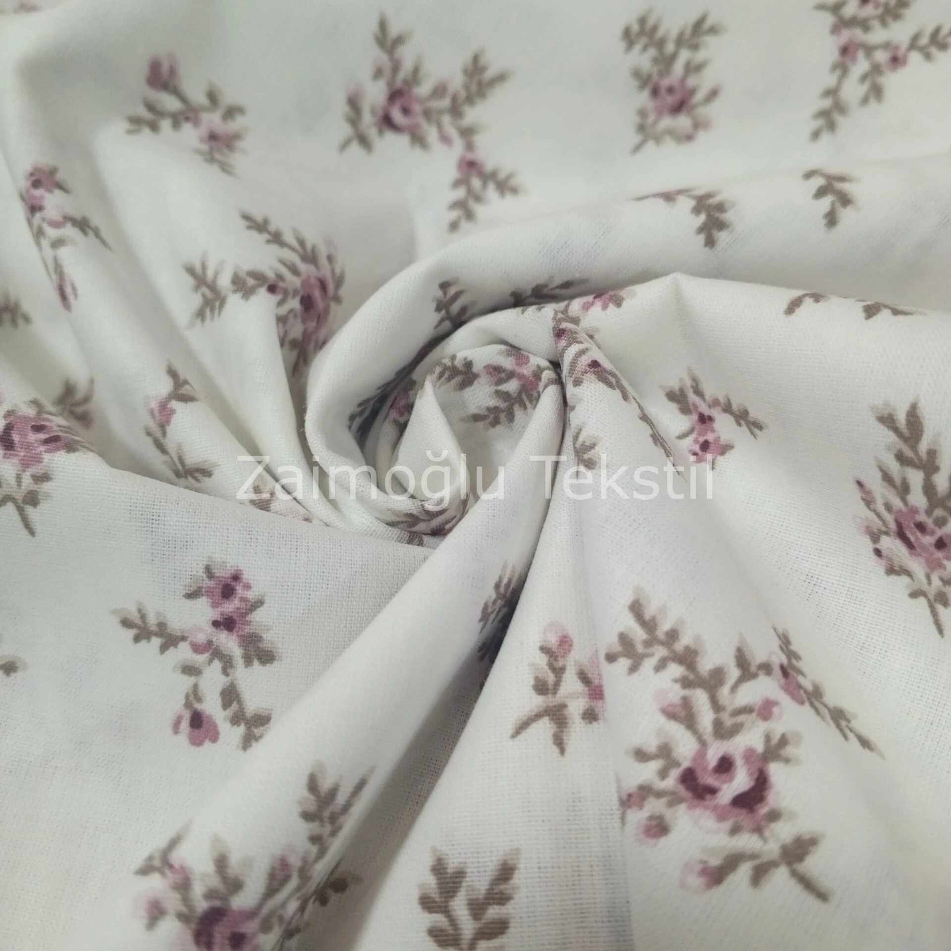 Çiçek Desen Poplin Kumaş