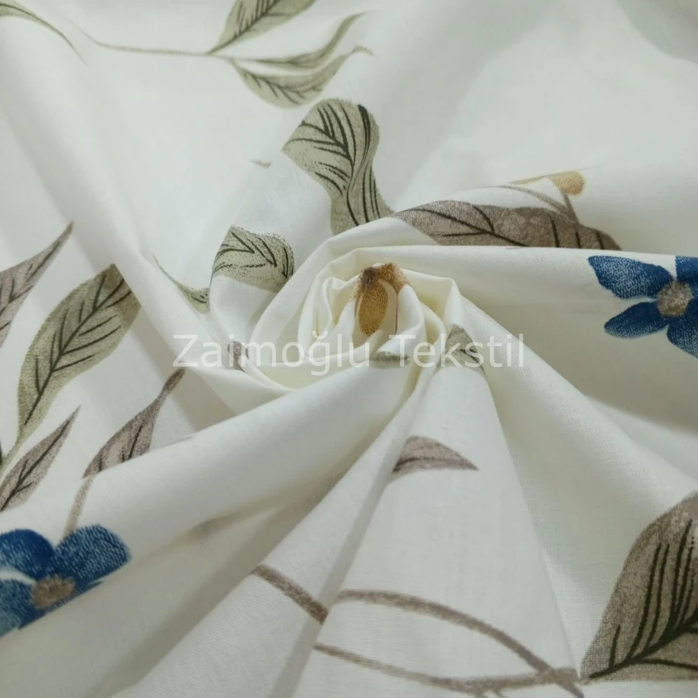 Çiçek Desen Poplin Kumaş