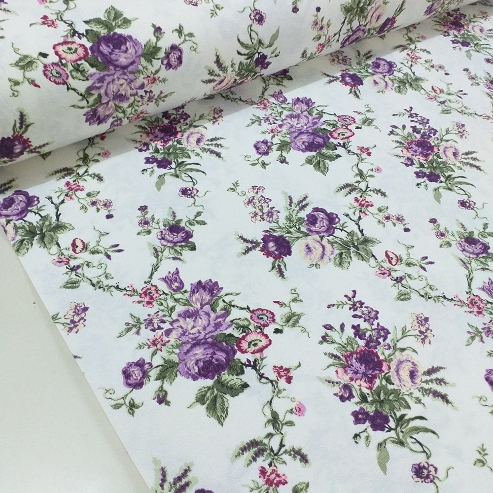 Gül Desenli Duck kumaşı