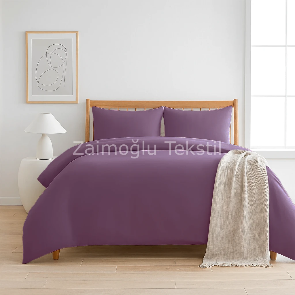 Pamuk Saten Nevresim Seti - Menekşe