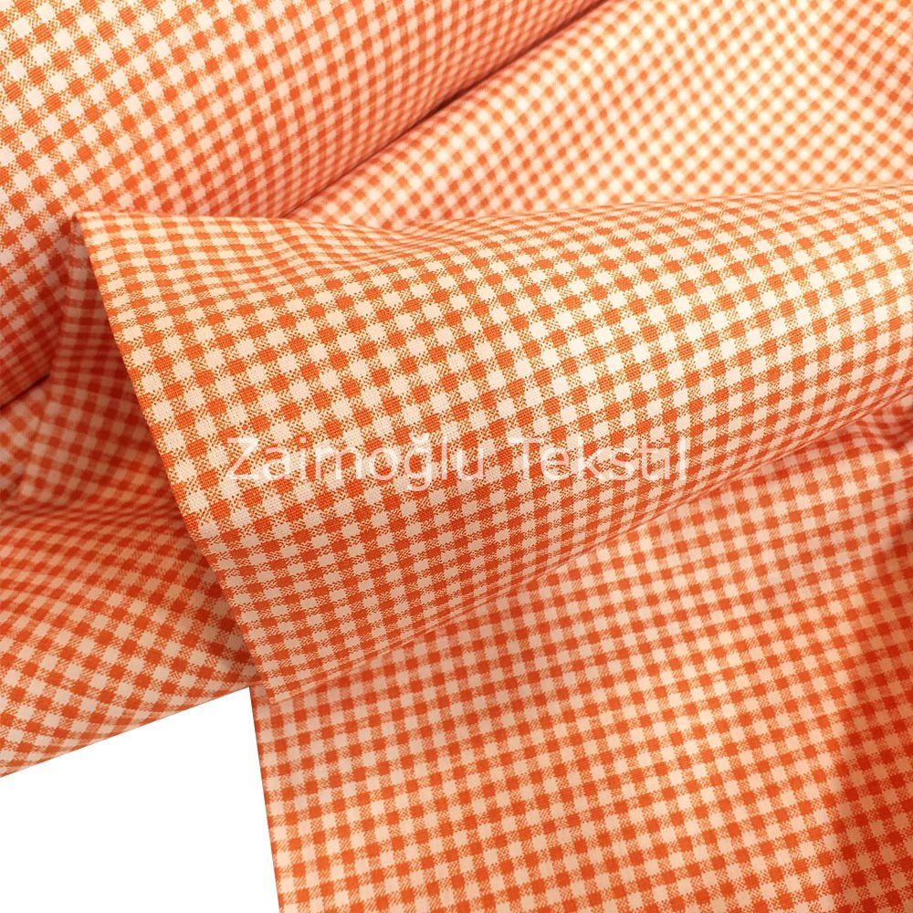 Kare Desen Poplin Kumaş