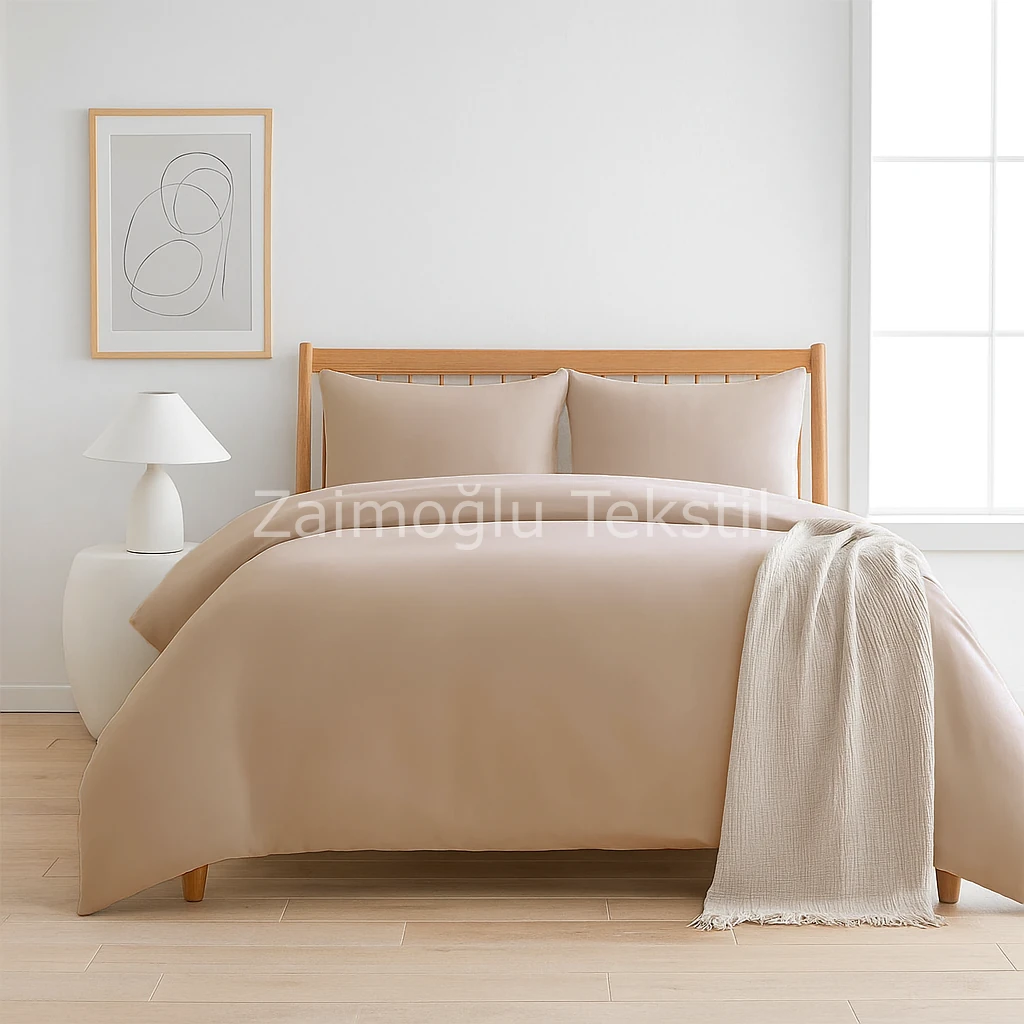 Pamuk Saten Nevresim Seti - Vizon