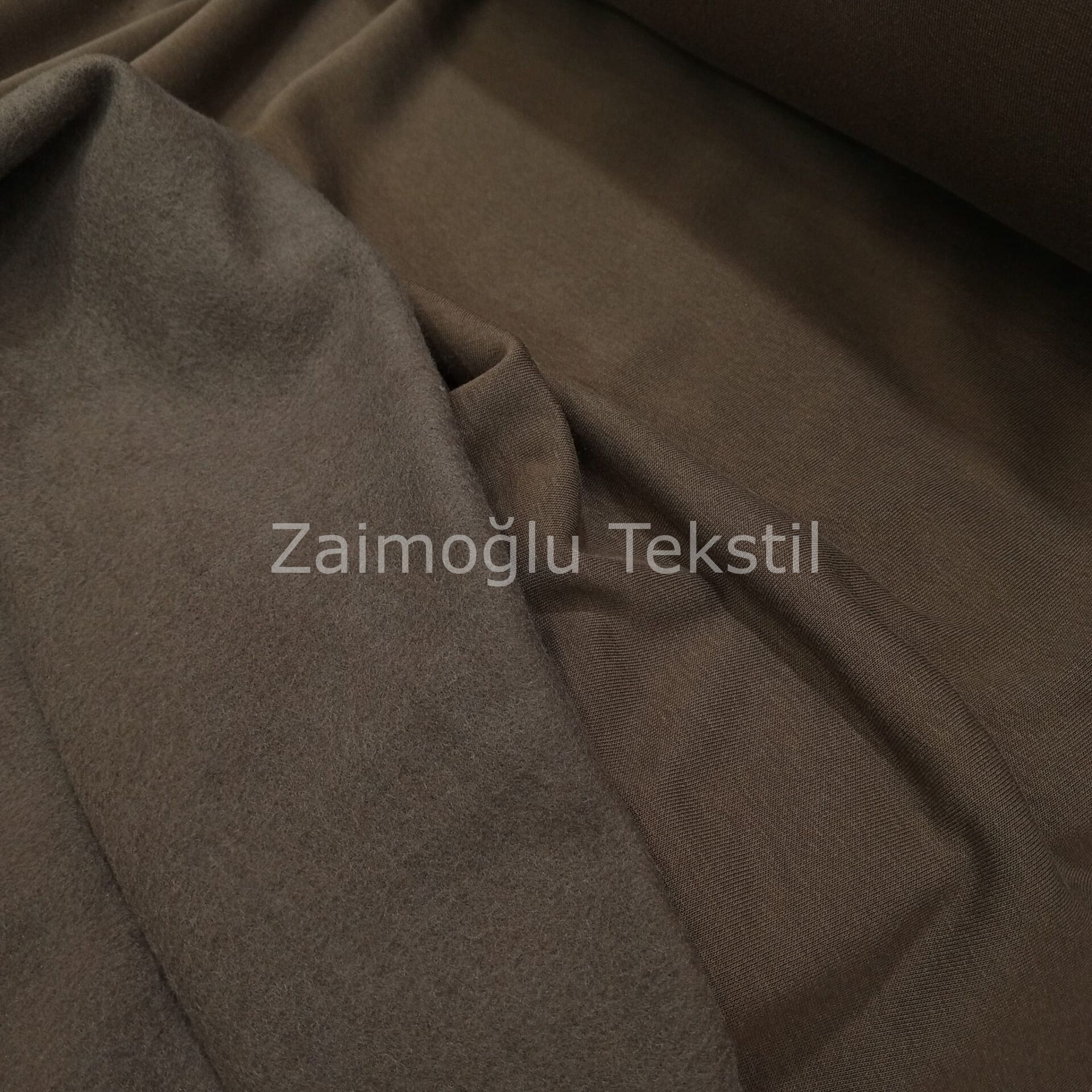 Üç İplik Şardonlu Penye Kumaş - Kahve