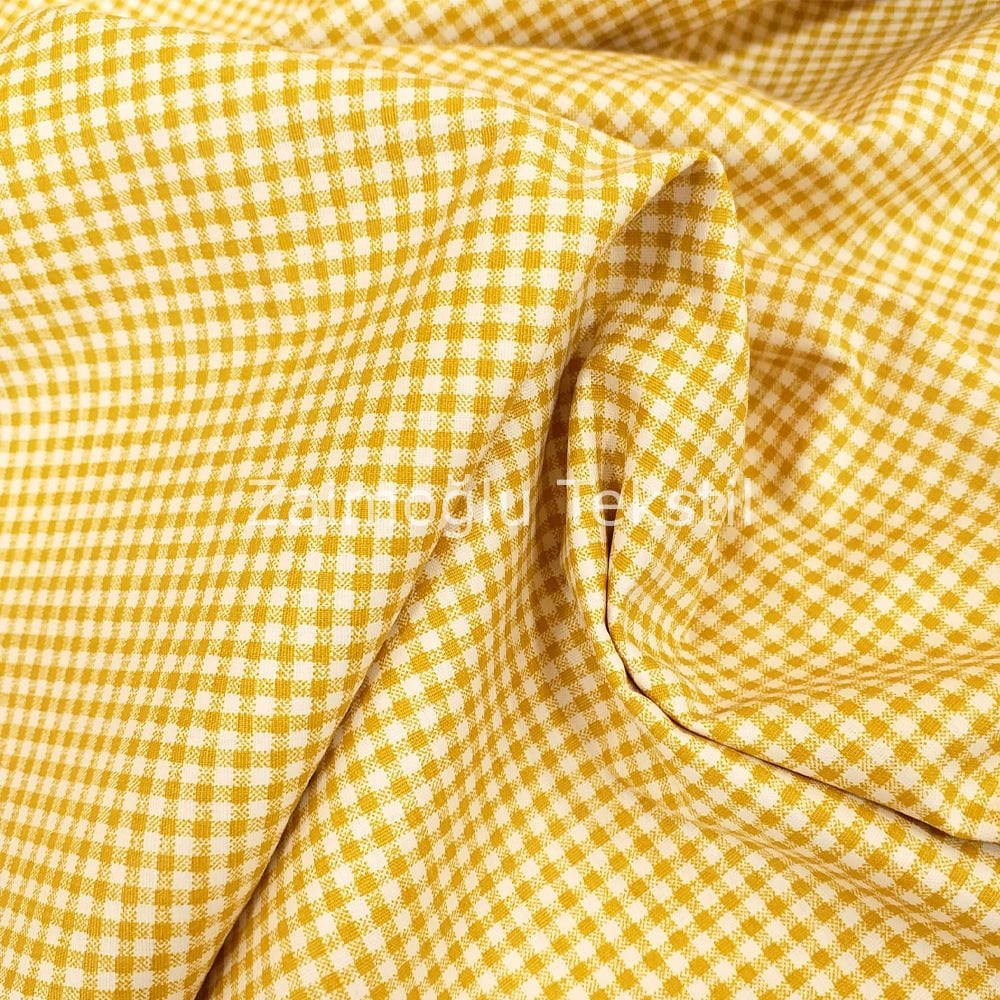 Kare Desen Poplin Kumaş