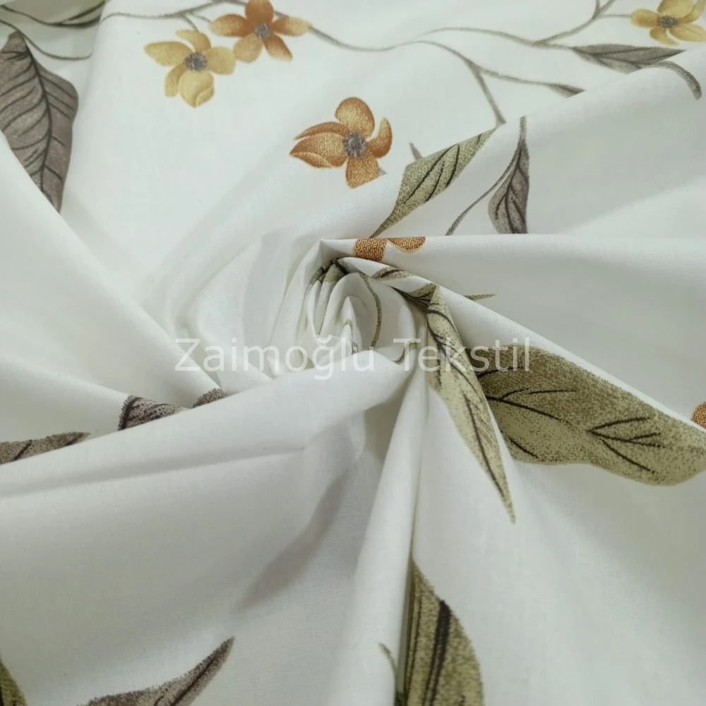 Çiçek Desen Poplin Kumaş