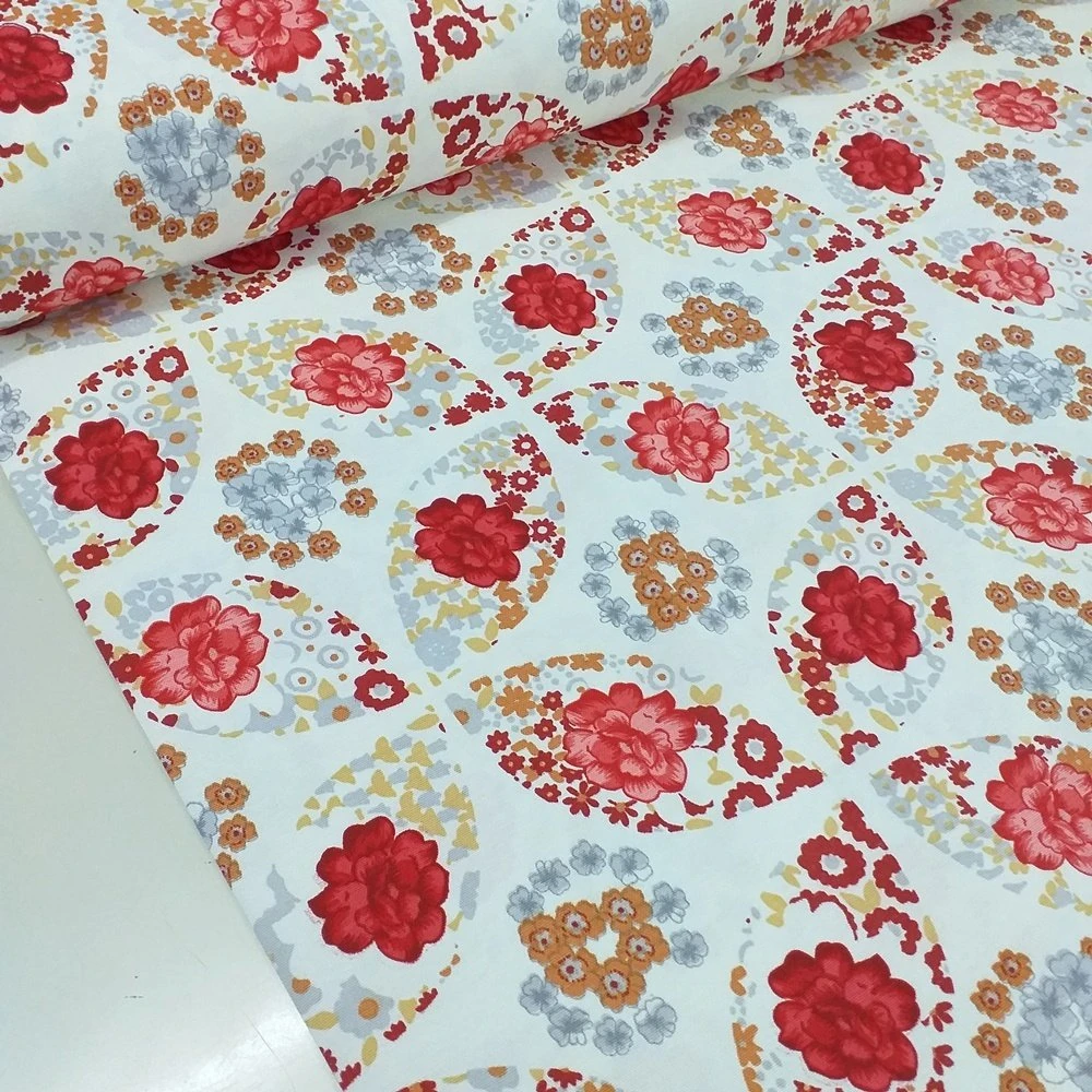 Gül Desenli Duck kumaşı