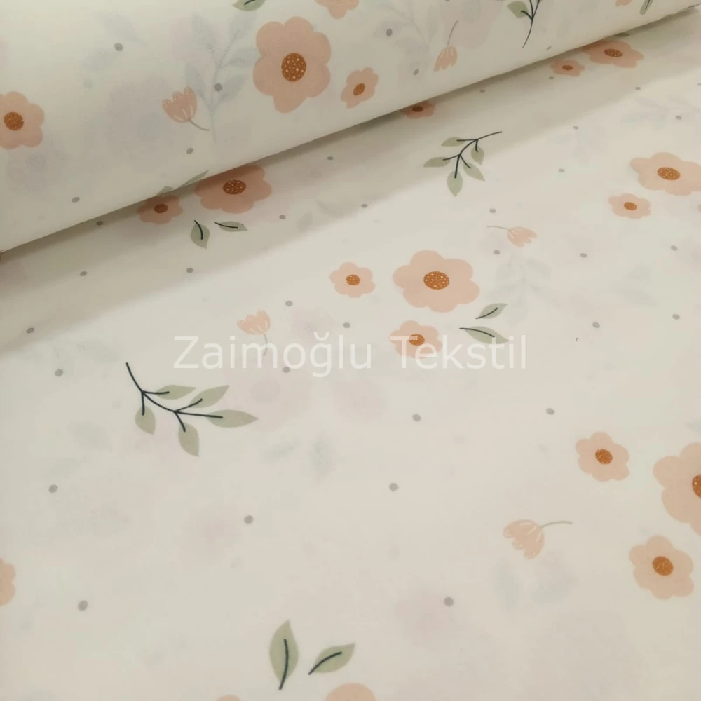 Tatlı Gelincik Desen Poplin Kumaş