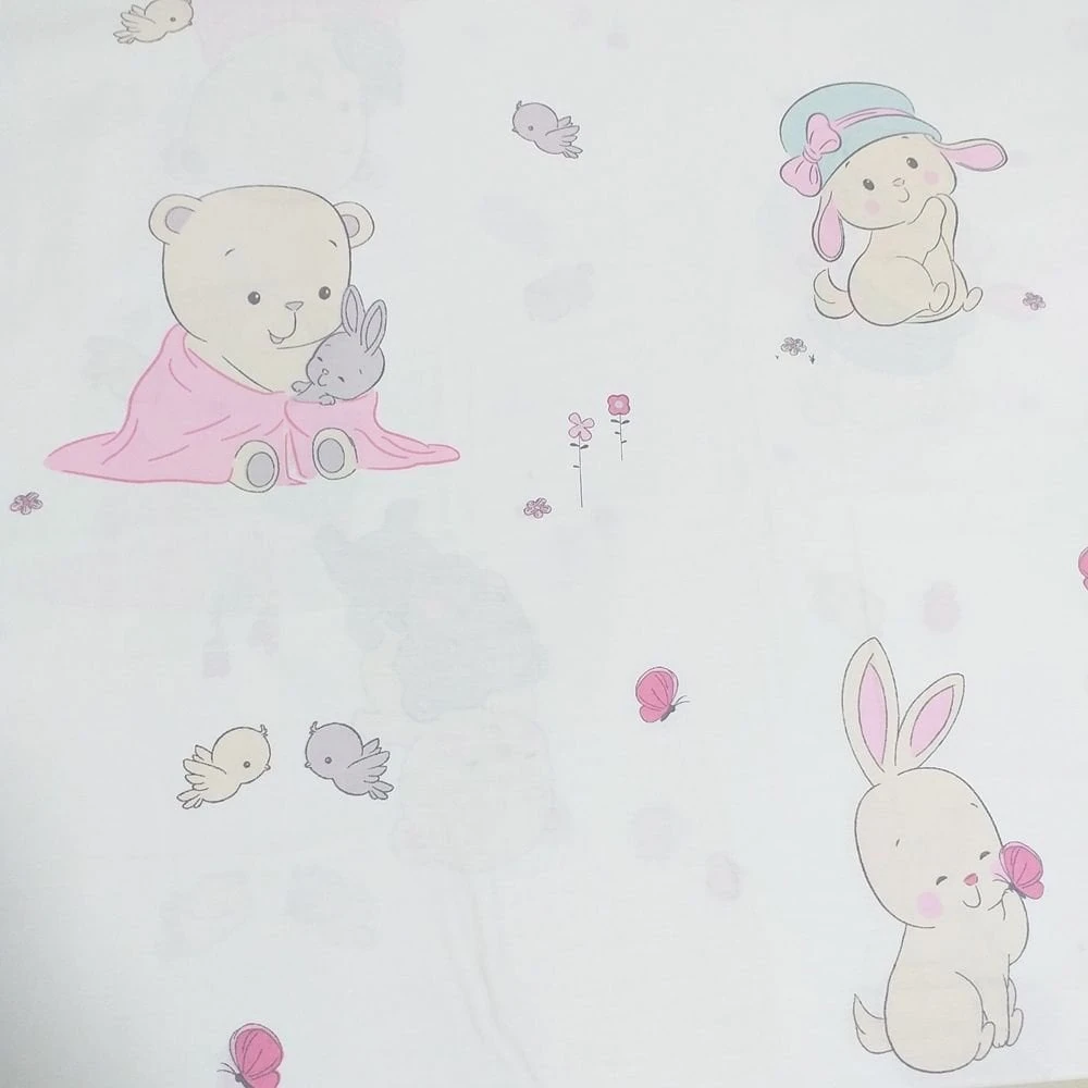 Sevimli Tavşanlar Poplin Kumaş