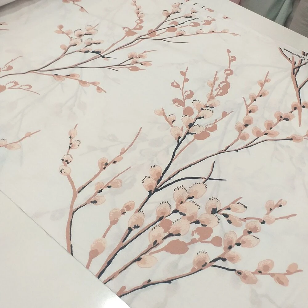 Ağaç Desenli Poplin Kumaş