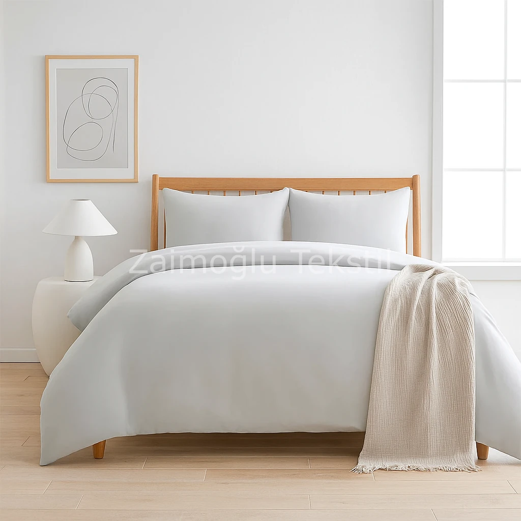 Pamuk Saten Nevresim Seti - Kırık Beyaz