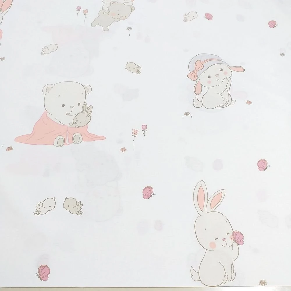 Sevimli Tavşanlar Poplin Kumaş