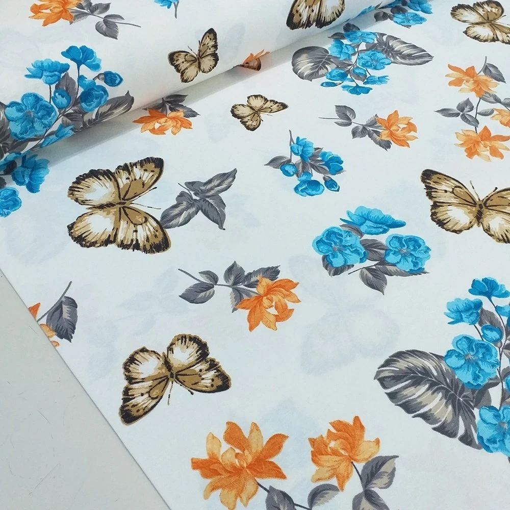 Kelebek Desenli Duck kumaşı
