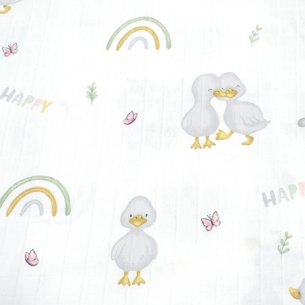 Mutlu Ördekler Müslin Bezi Kumaşı