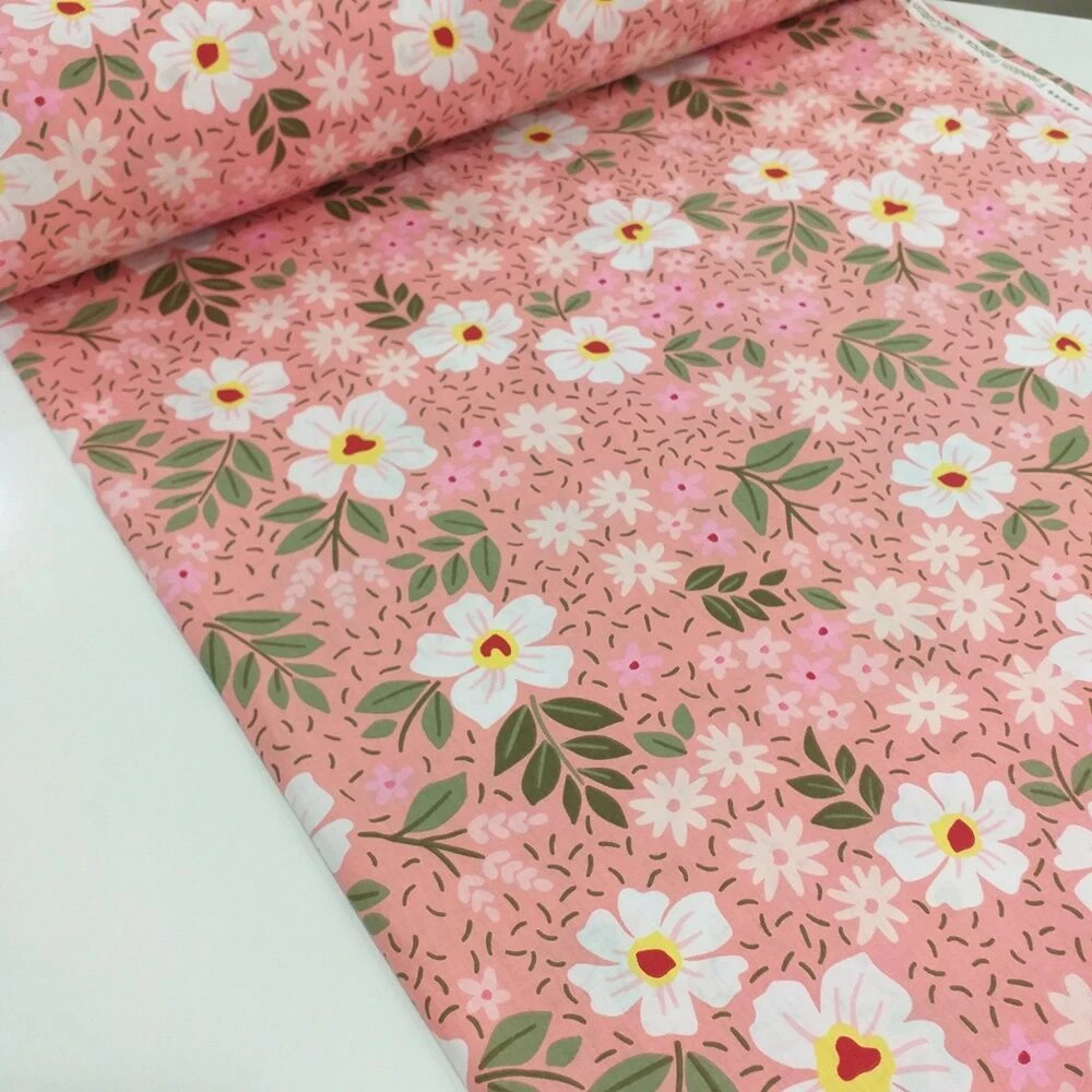 Çiçek Desenli Poplin Kumaş