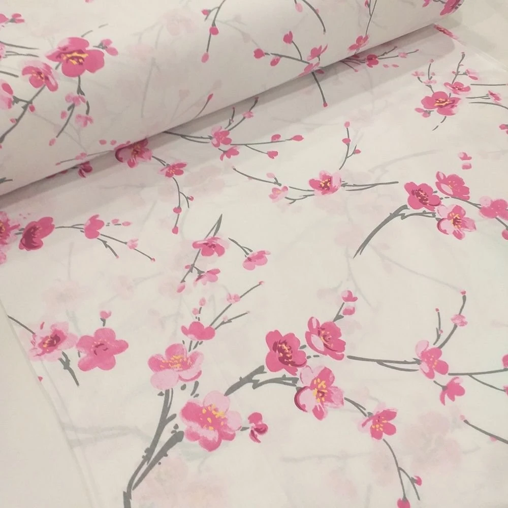 Çiçek Desen Poplin Kumaş