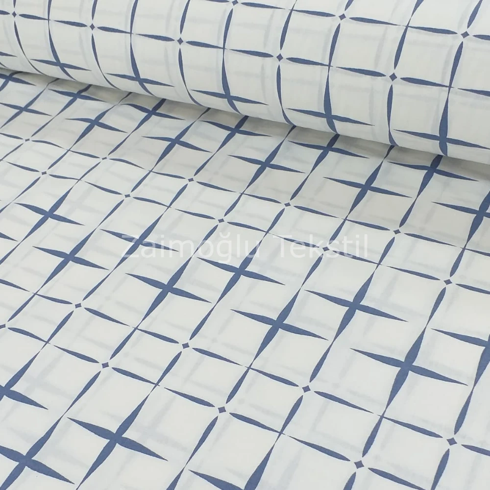 Ekose Desen Poplin Kumaş