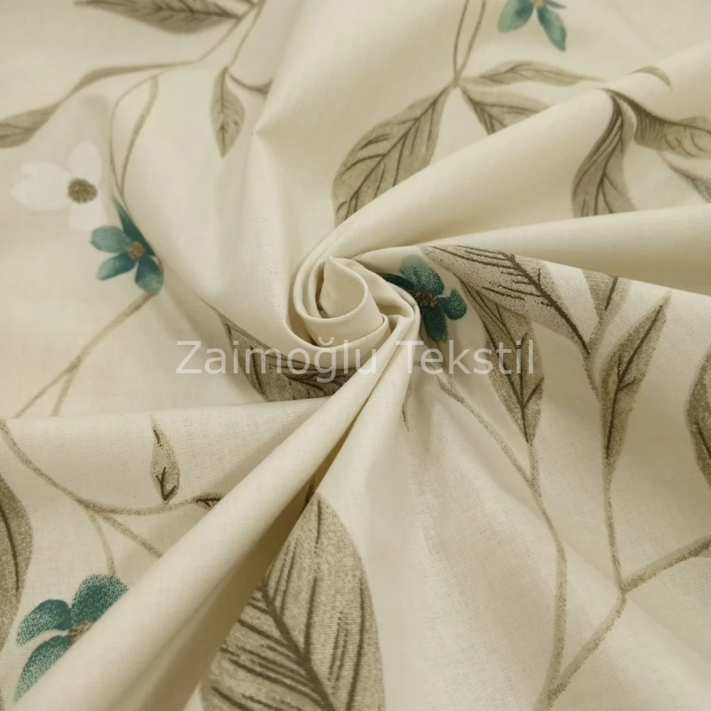 Çiçek Desen Poplin Kumaş