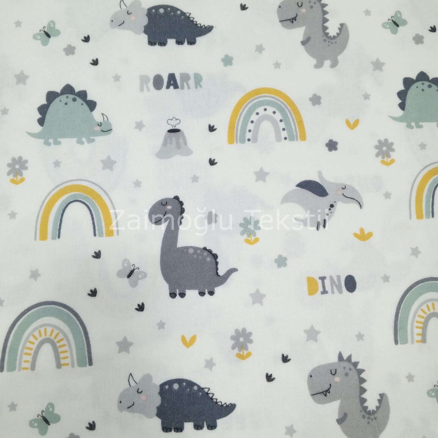 Dinazorlu Gökkuşağı Desen Flanel Pazen Kumaş