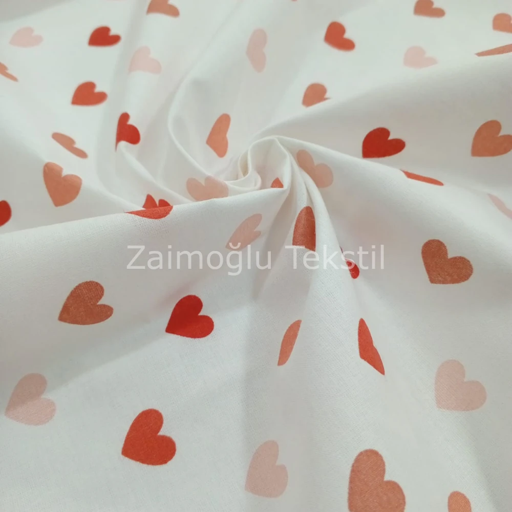 Kalp Desen Poplin Kumaş(Kopya)