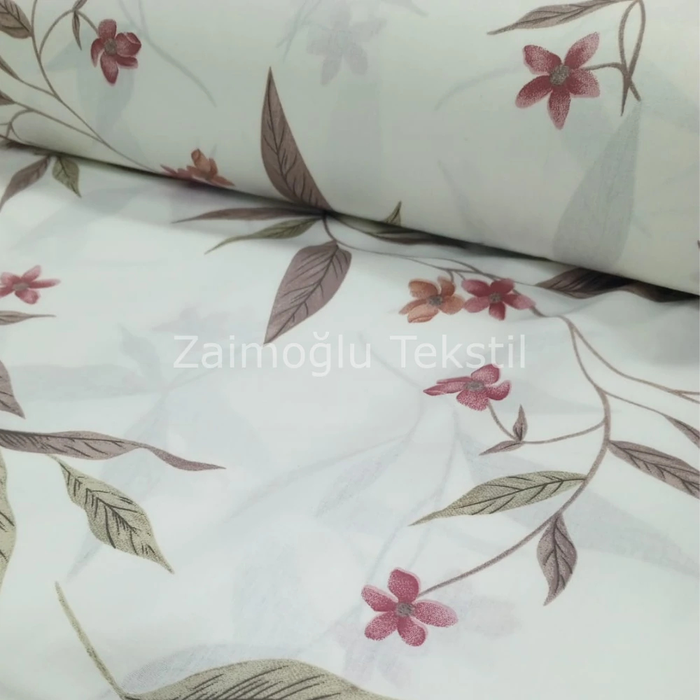 Çiçek Desen Poplin Kumaş