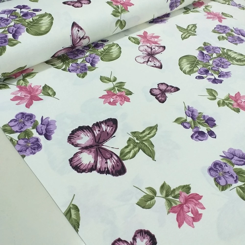 Kelebek Desenli Duck kumaşı