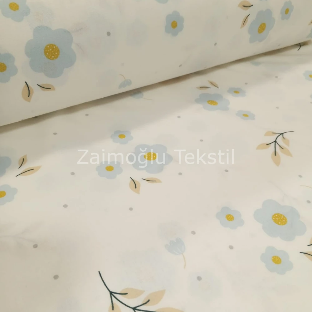 Tatlı Gelincik Desen Poplin Kumaş