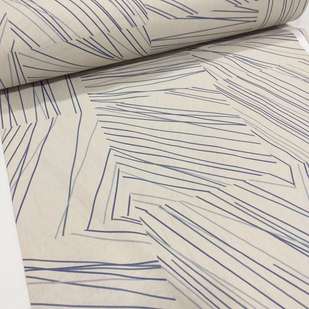 Çizgili Patchwork Desenli Poplin Kumaş