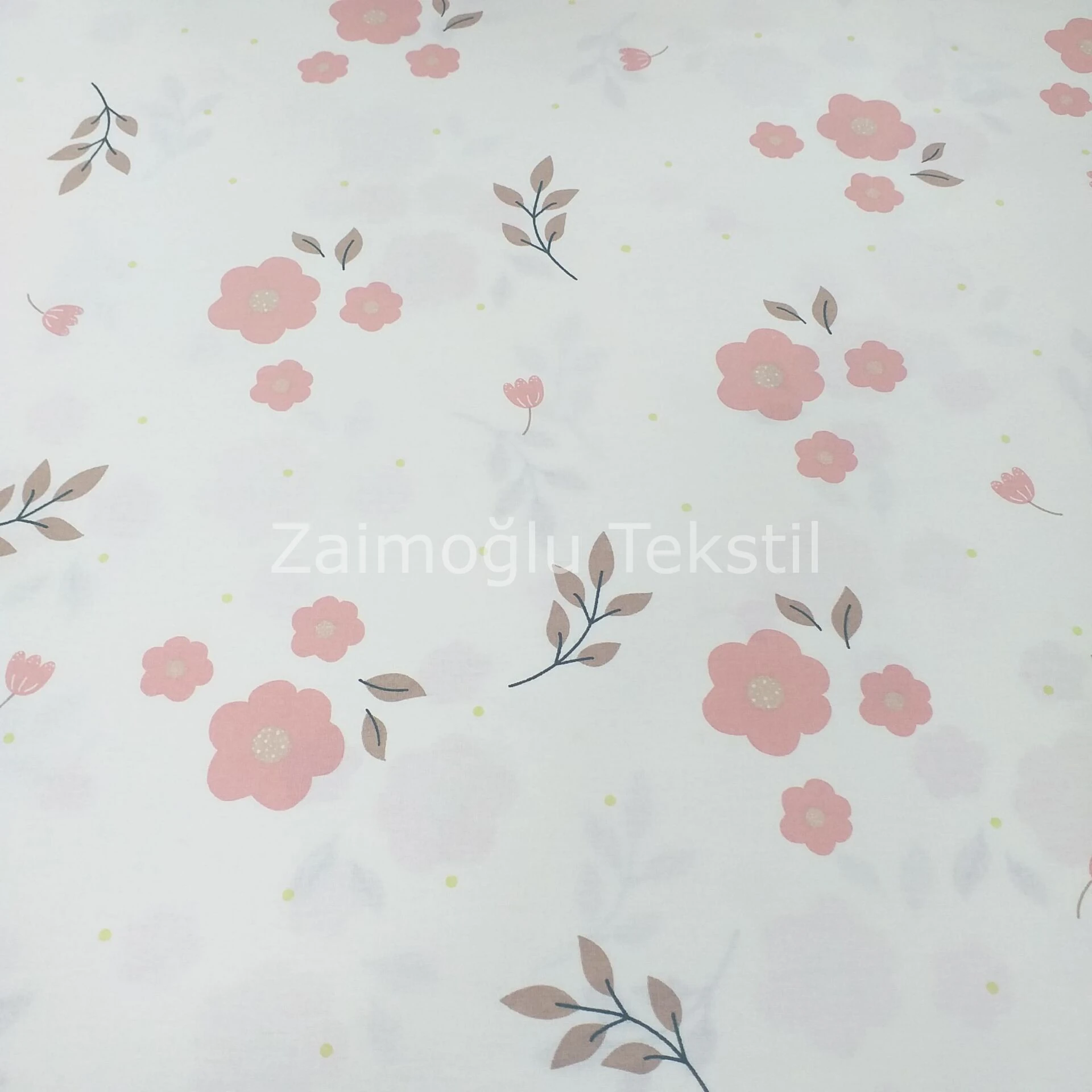 Tatlı Gelincik Desen Poplin Kumaş