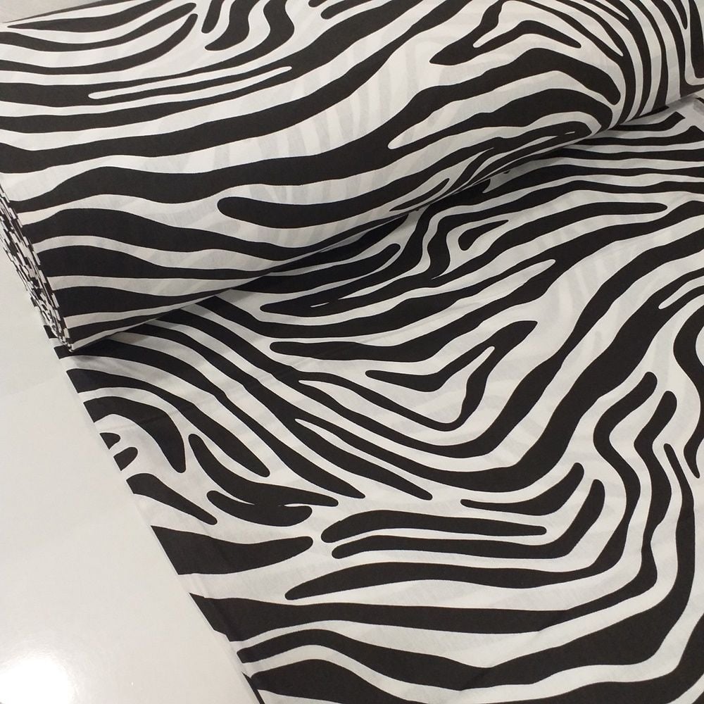 Zebra Desenli Poplin Kumaş