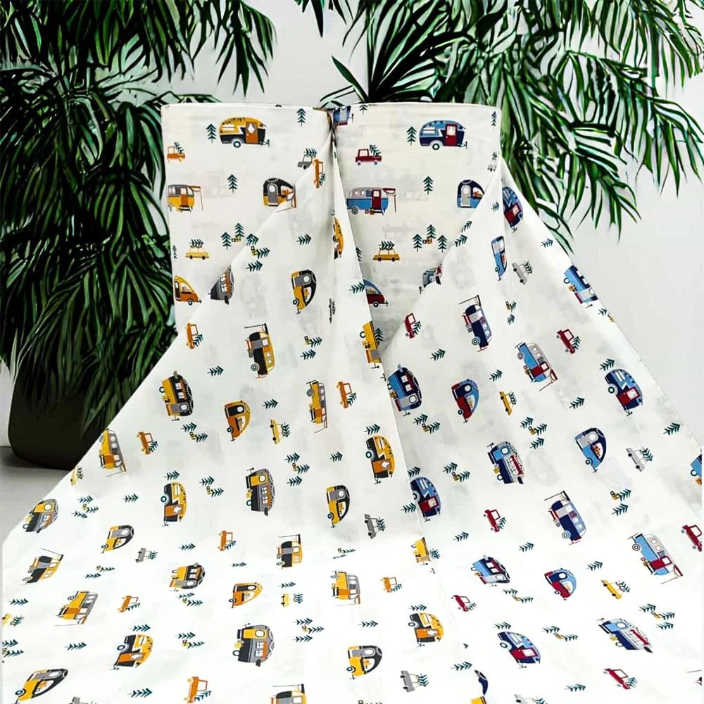 Araç Desenli Poplin Kumaş