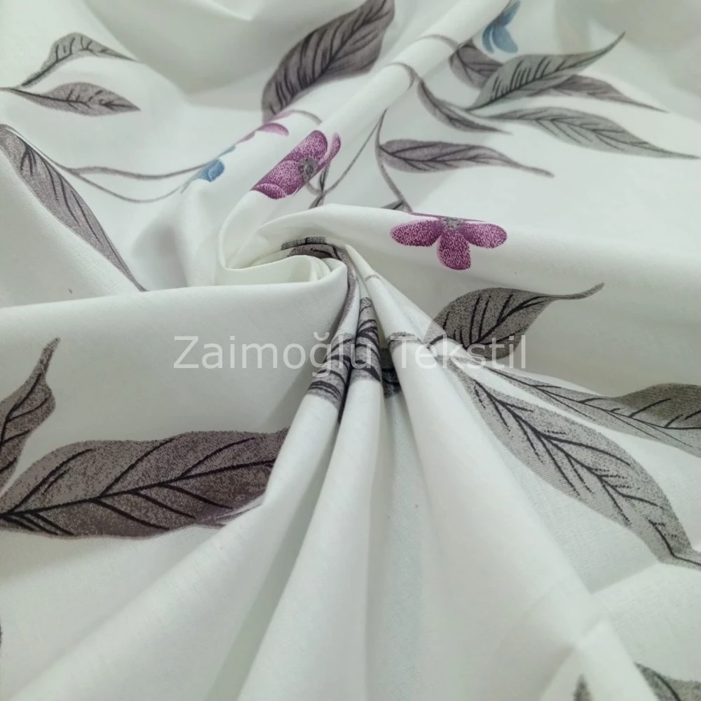 Çiçek Desen Poplin Kumaş