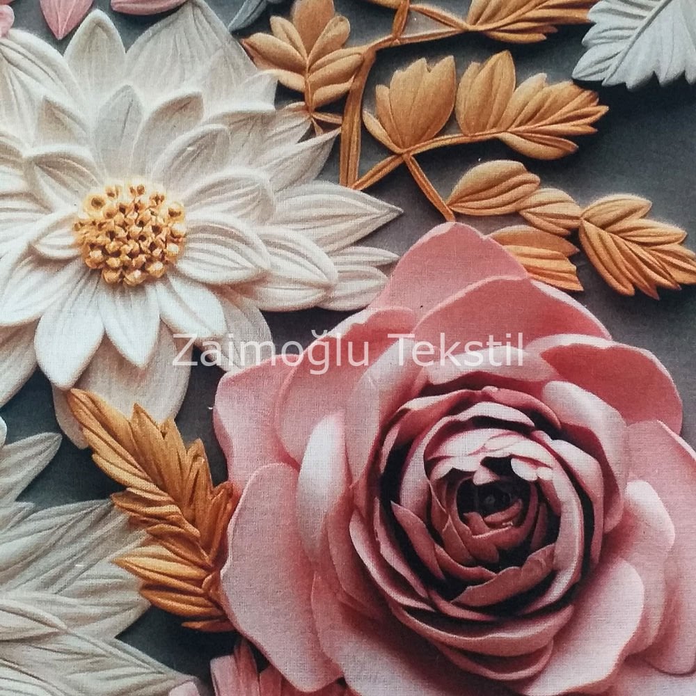 Dijital 3D Reaktif Poplin Kumaş