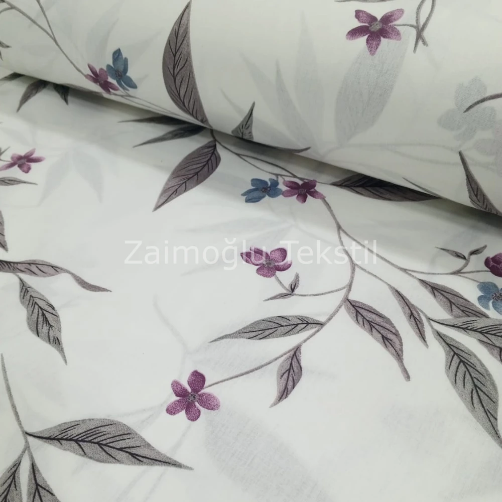 Çiçek Desen Poplin Kumaş