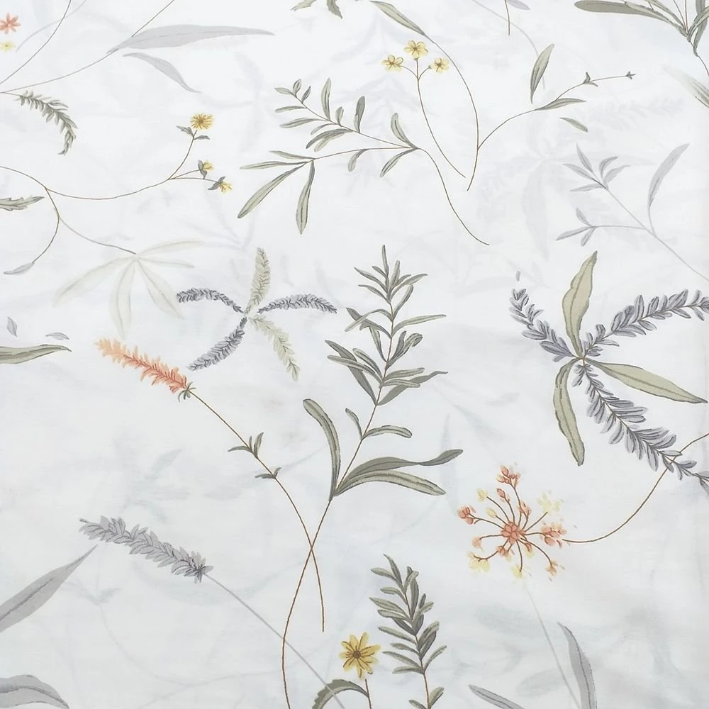 Yapraklı Çiçek  Poplin Kumaş